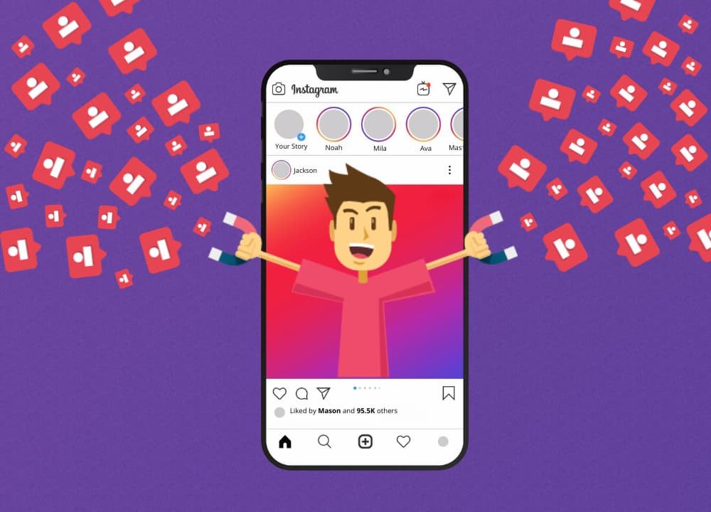 Instagram likes illustration
