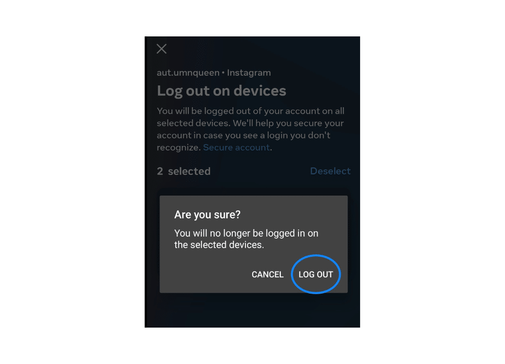 logout Instagram on all devices tutorial