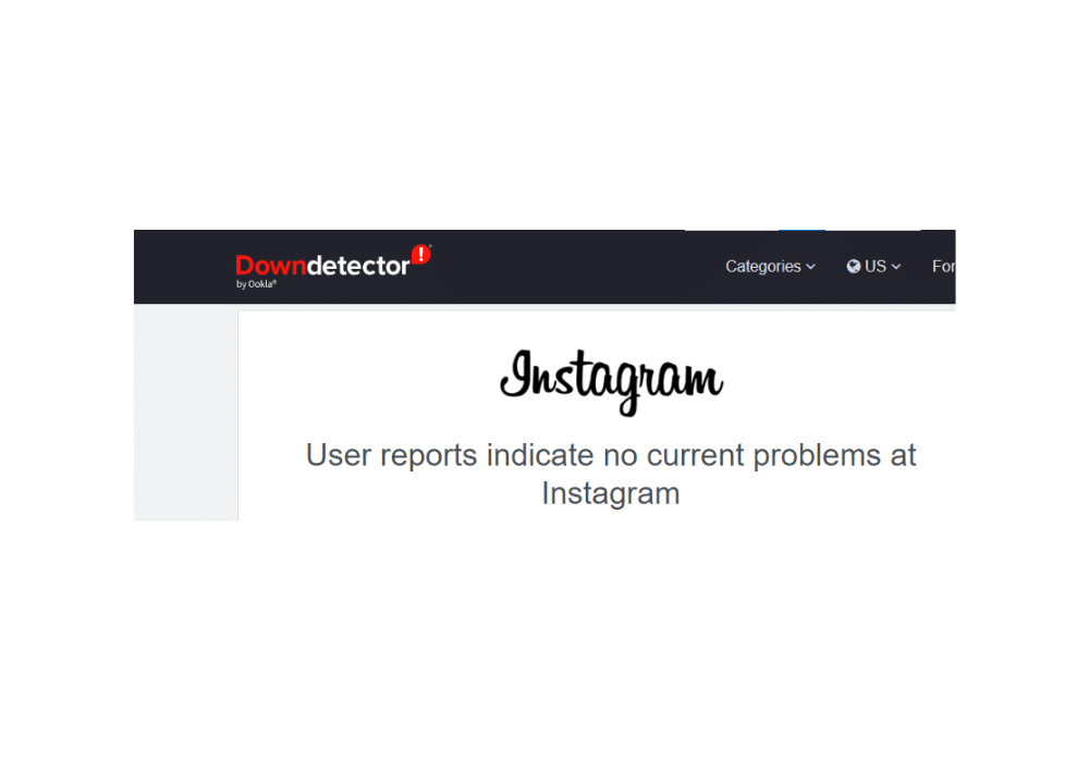 Check the status of Instagram using the Downdetector website
