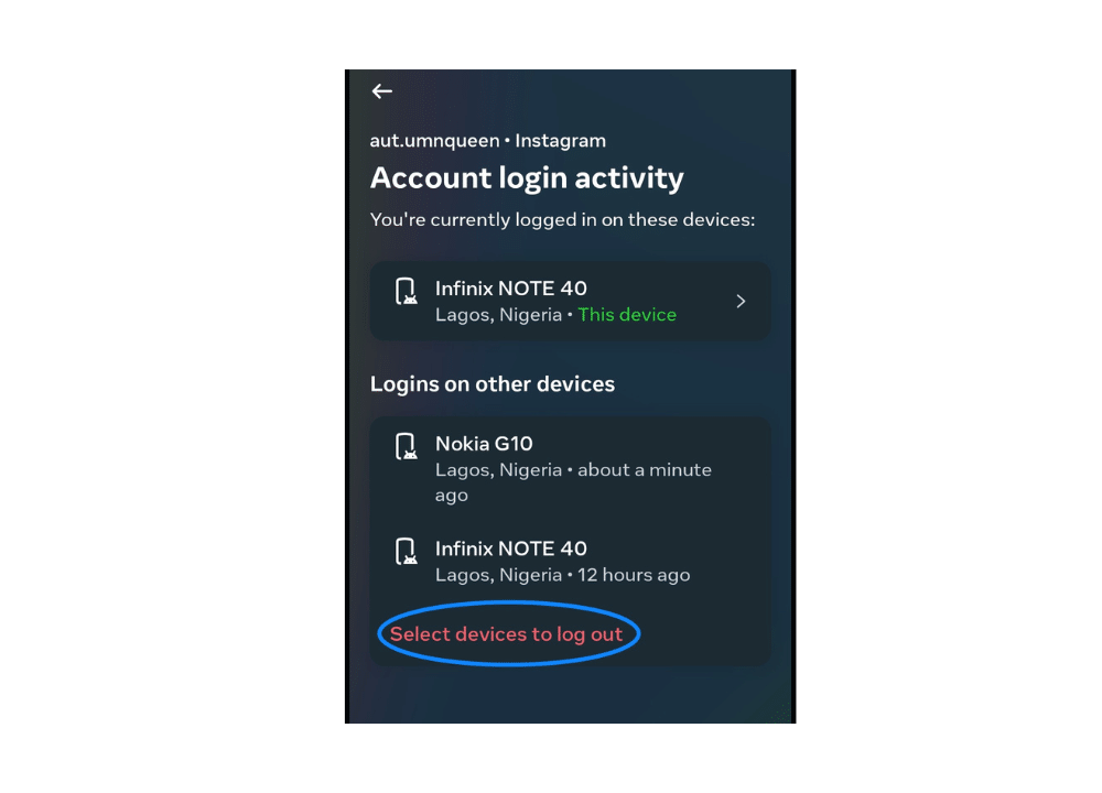 How to securely log out of Instagram on all devices