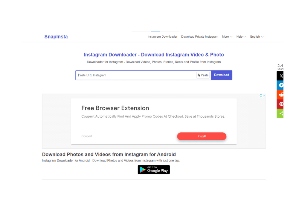 Download Instagram profile pictures easily with SnapInsta.io - simple and discreet tool