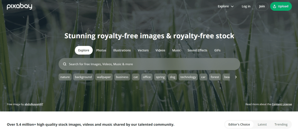Royalty-free music for Instagram videos available on Pixabay