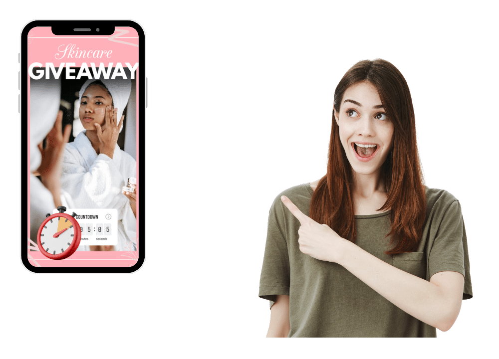 An engaging Instagram giveaway post featuring countdown stickers to create urgency and encourage fast participation