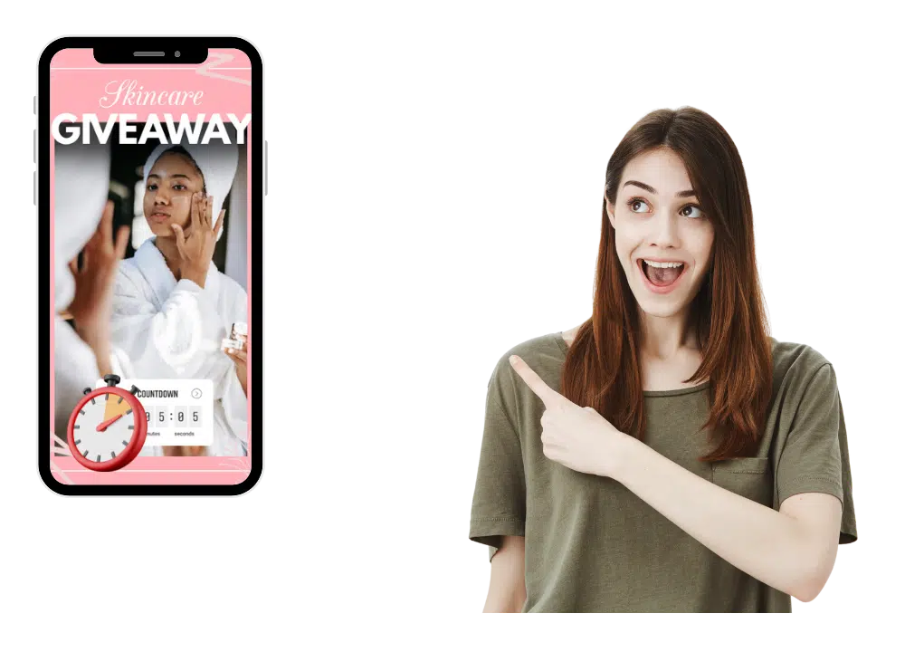 An engaging Instagram giveaway post featuring countdown stickers to create urgency and encourage fast participation