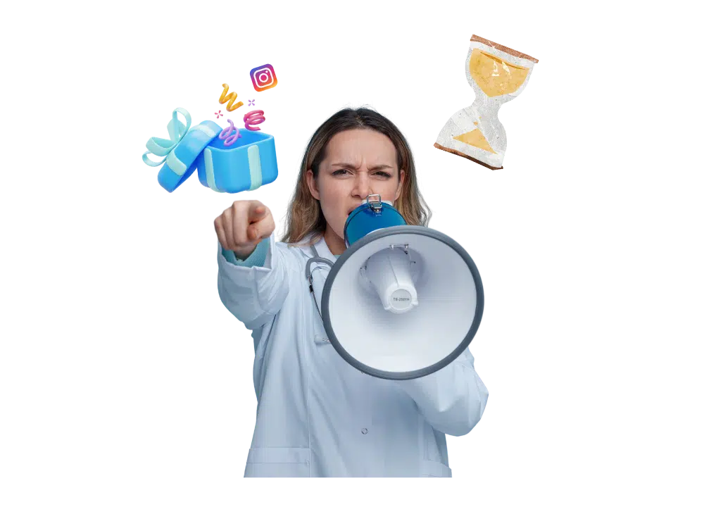 A high-energy Instagram giveaway post featuring a countdown timer to create urgency and drive fast participation