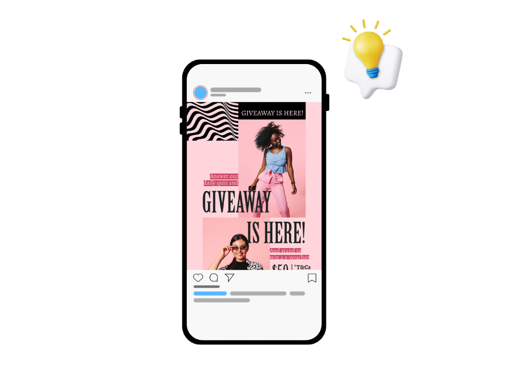 A creative Instagram giveaway post showcasing unique post-based contest ideas to boost engagement and attract followers