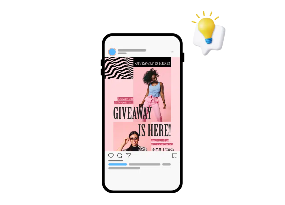 A creative Instagram giveaway post showcasing unique post-based contest ideas to boost engagement and attract followers