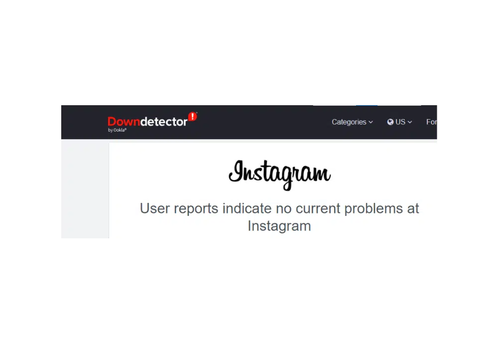 Check the status of Instagram using the Downdetector website