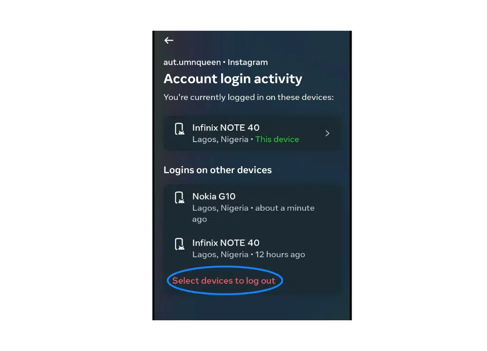 How to securely log out of Instagram on all devices